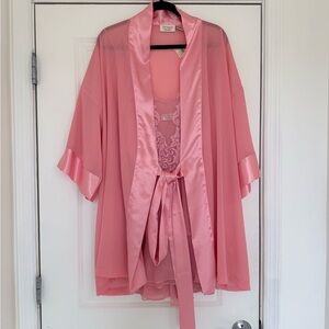 NWT Rare Vintage Victoria’s Secret Gold Label Chiffon Lingerie Set - Pink/M